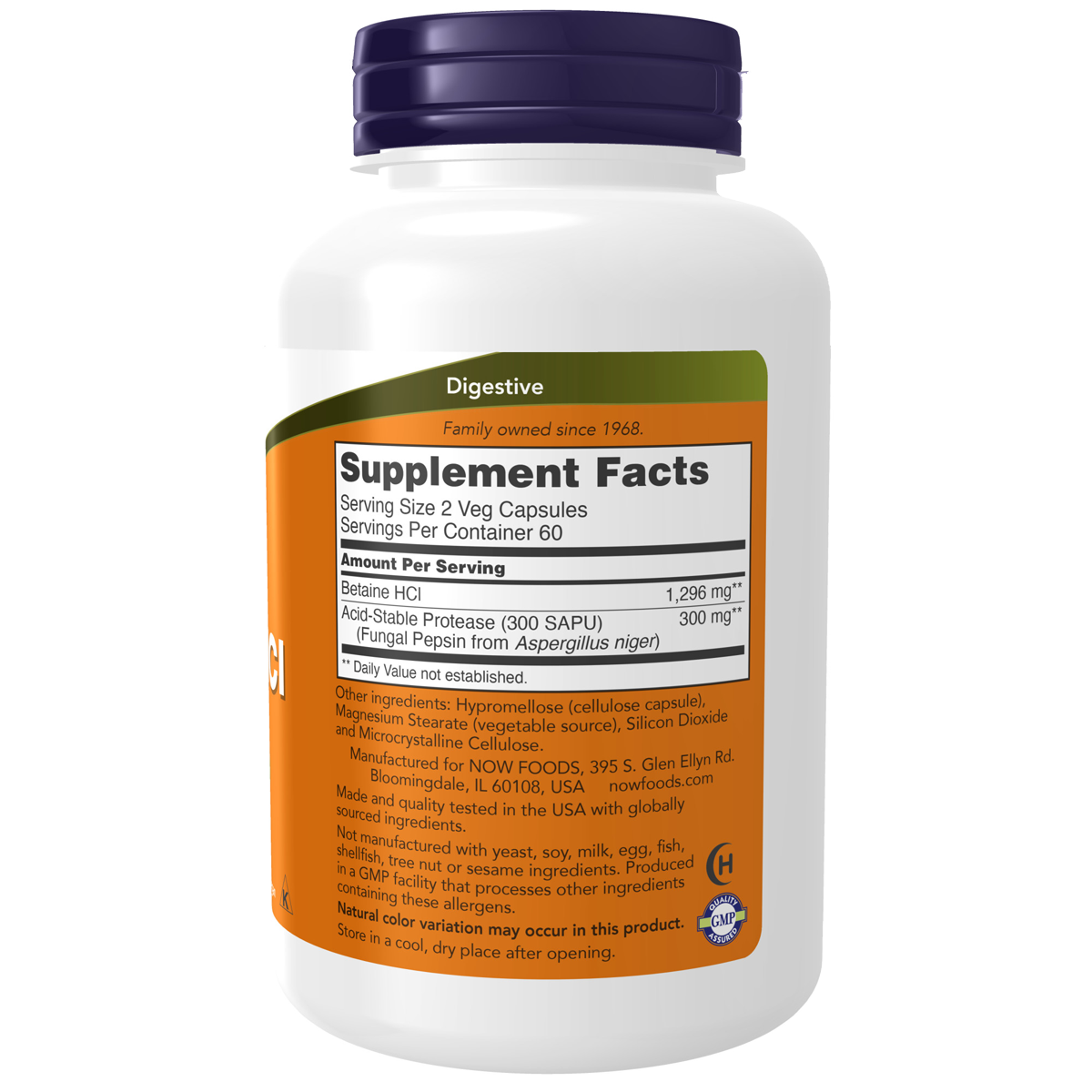 Betaine HCl 648 mg 120VC (Vegetarian Formula) - Image 3