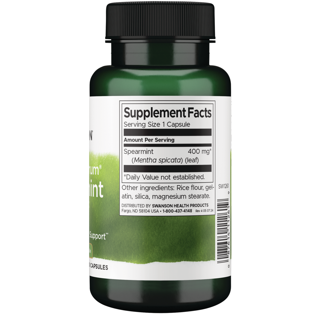 Swanson - Spearmint Leaf, Full Spectrum 400mg 60C - Image 2